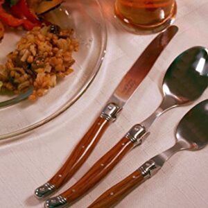 20 Piece Laguiole Flatware Set, Wood Grain