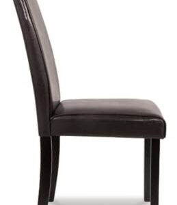 Signature Design by Ashley Kimonte Modern Faux Leather Upholstered Armless Dining Chair, 2 Count, Dark Brown