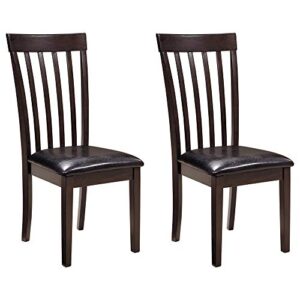 signature design by ashley hammis rake back dining room chair, 2 count, dark brown