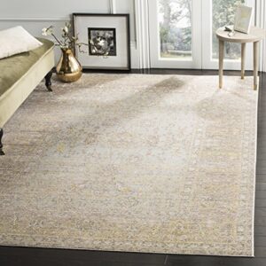 safavieh valencia collection accent rug - 4' x 6', grey & multi, boho chic distressed design, non-shedding & easy care, ideal for high traffic areas in entryway, living room, bedroom (val123c)