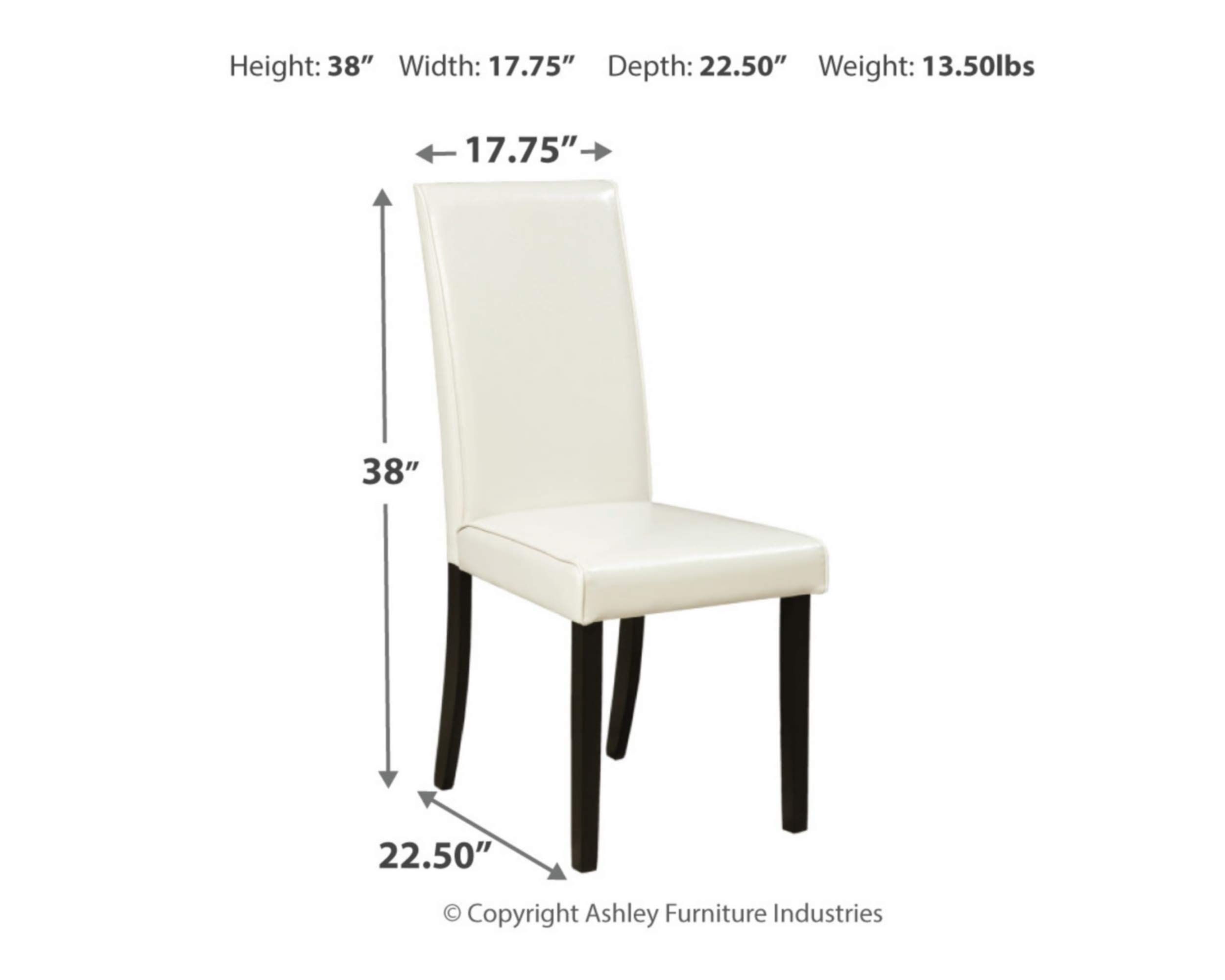 Signature Design by Ashley Kimonte Parsons 19" Dining Room Chair, Set of 2, Ivory