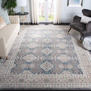 safavieh sofia collection 9' x 12' light grey/beige sof366b vintage oriental distressed non-shedding living room bedroom dining home office area rug