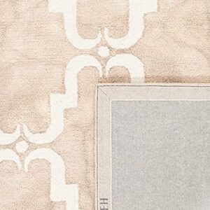 SAFAVIEH Dip Dye Collection 7' Square Beige/Ivory DDY536G Handmade Moroccan Watercolor Premium Wool Area Rug