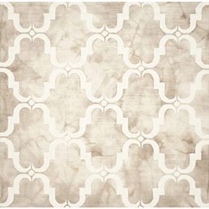 SAFAVIEH Dip Dye Collection 7' Square Beige/Ivory DDY536G Handmade Moroccan Watercolor Premium Wool Area Rug