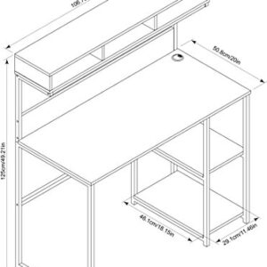 Signature Design by Ashley Daylicrew Computer Desk with Hutch, Storage, Natural Reclaimed Wood