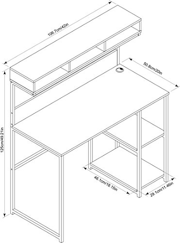 Signature Design by Ashley Daylicrew Computer Desk with Hutch, Storage, Natural Reclaimed Wood