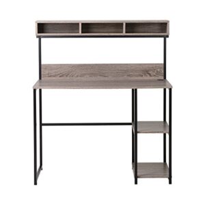 Signature Design by Ashley Daylicrew Computer Desk with Hutch, Storage, Natural Reclaimed Wood