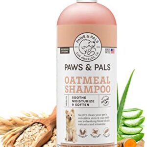 6-in-1 Dog Shampoo and Conditioner for Itchy Skin, Made in USA - 20oz Vet Formula Natural Medicated Best for De-Shedding, Itch Relief, Smelly Odor, Dry Sensitive Skin - Dogs & Cats Oatmeal Pet Wash