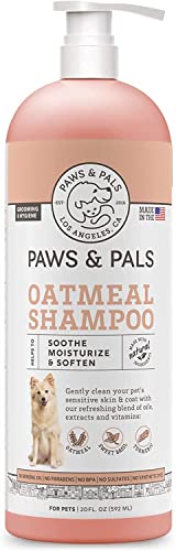 6-in-1 Dog Shampoo and Conditioner for Itchy Skin, Made in USA - 20oz Vet Formula Natural Medicated Best for De-Shedding, Itch Relief, Smelly Odor, Dry Sensitive Skin - Dogs & Cats Oatmeal Pet Wash