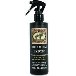 bickmore exotic 8oz - specially formulated leather spray used to clean condition polish and protect exotic leathers & reptile skins