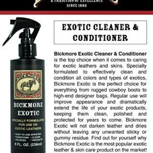 Bickmore Exotic 8oz - Specially Formulated Leather Spray Used to Clean Condition Polish and Protect Exotic Leathers & Reptile Skins