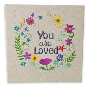 embroidered wall art - girl nursery quote - you are loved