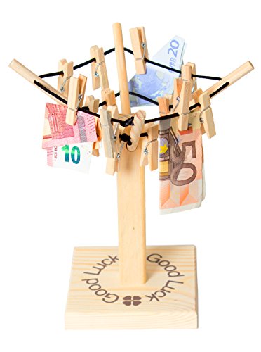 BRUBAKER Clothesline for Money Gift or Photo Gift Good Luck“