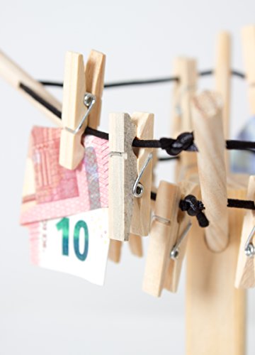 BRUBAKER Clothesline for Money Gift or Photo Gift Good Luck“