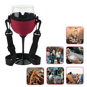 Beautyflier Wine Glass Insulator / Drink Holder Neoprene Sleeve with Adjustable Neck Strap For Wine Walk