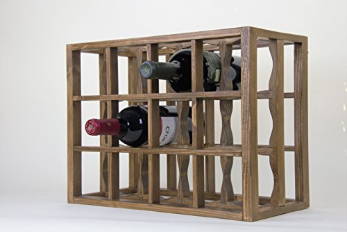 Victoria Wine Rack 12 Bottles Solid Pine Pecan Stain (Pecan)