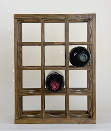 Victoria Wine Rack 12 Bottles Solid Pine Pecan Stain (Pecan)