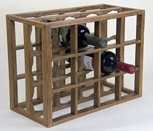 Victoria Wine Rack 12 Bottles Solid Pine Pecan Stain (Pecan)