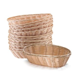 tablecraft products c1174w basket, oval, natural, 9" x 6" x 2.25" (pack of 12)