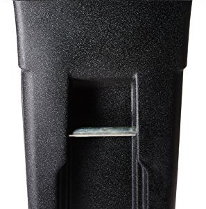 Toter 79232-R1209 32 Gallon Blackstone Trash Can with Wheels and Attached Lid
