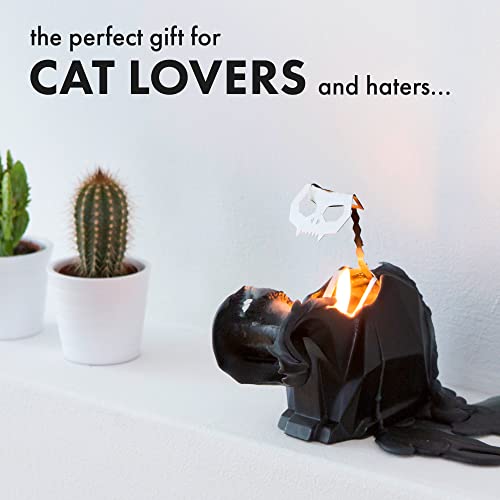 PyroPet Cat Candle - Black - Cat Candle with an Aluminum Skeleton Inside - 25 Hour Burn Time - 7” Tall - Unique Gift for Cat Lovers, Halloween, Christmas Gifts, Mom, Daughter, Wife, Girlfriend Gifts