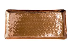 alchemade 100% pure copper tray with raised edges - 17" x 8.5" rectangular metal serving tray platter for parties, events and everyday use in the kitchen or home decor