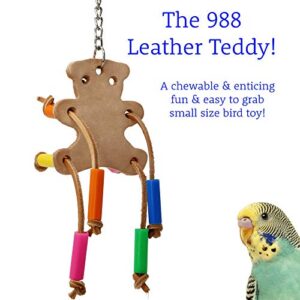 Bonka Bird Toys 988 Teddy Bear Leather Bird Toy Parrot Cage Toys Cages Budgie Cockatiel Conure