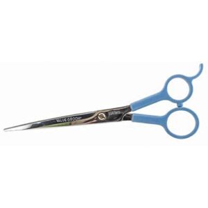 ryan's pet supplies value groom curved scissors for dogs, blue molded handles, 6.5in