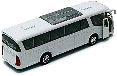 Kinsmart Coach Bus, White 7" Die Cast Model Toy Car