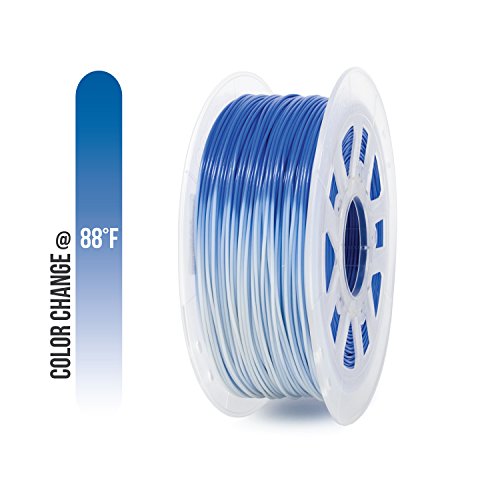 Gizmo Dorks 3mm (2.85mm) PLA Filament, 1 kg for 3D Printers, Color Change Blue to White