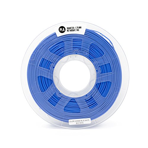 Gizmo Dorks 3mm (2.85mm) PLA Filament, 1 kg for 3D Printers, Color Change Blue to White