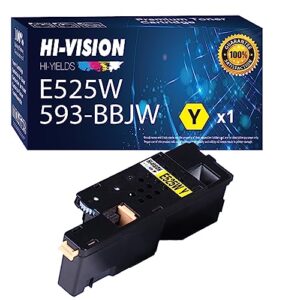 hi-vision® 1 pack compatible (1,400 pages) e525w (593-bbjw, 3581g) yellow toner cartridge for e525w color multifunction printer