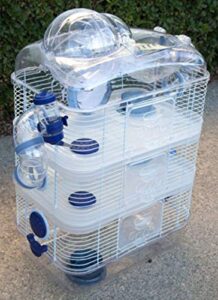 4-levels sparkle clear hamster mice mouse cage with large top exercise ball 25" height