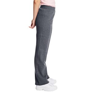 Hanes Women's EcoSmart Open Bottom Leg Sweatpants,Slate Heather,Small