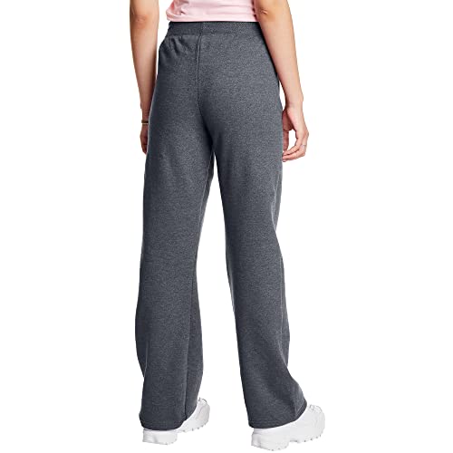 Hanes Women's EcoSmart Open Bottom Leg Sweatpants,Slate Heather,Small
