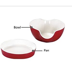 kody Double Dish for Pistachios, Peanuts, Edamame, Cherries, Nuts, Fruits, Candies, Snacks Plastic Serving Dishes and Bowls (Cherry Red)