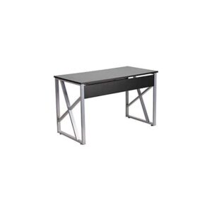 flash furniture salvador black computer desk with pull-out keyboard tray and cross-brace frame