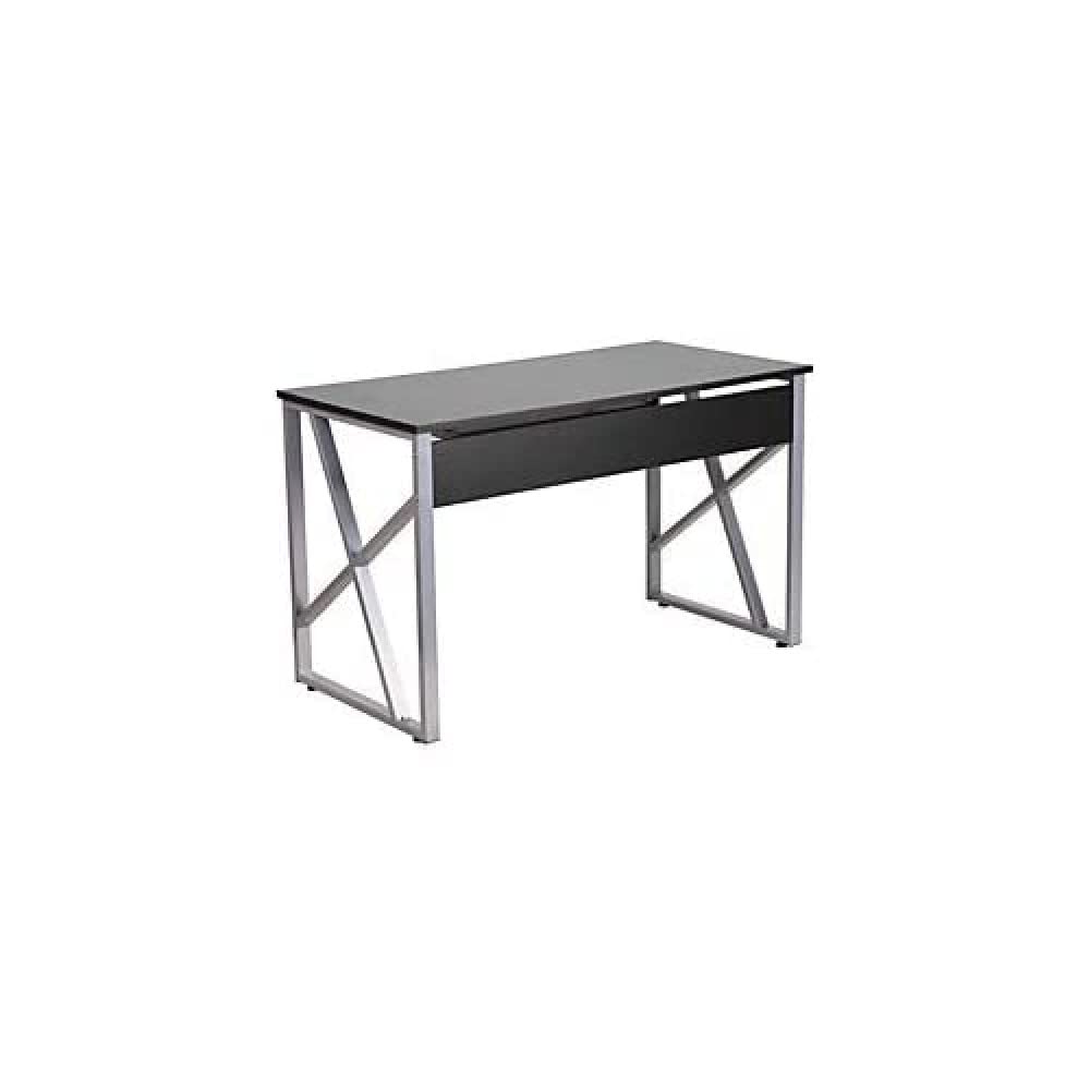 Flash Furniture Salvador Black Computer Desk with Pull-Out Keyboard Tray and Cross-Brace Frame