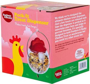 feathers & beaky | peck it treat dispenser for chickens | boredom buster & durable design (pack of 1)