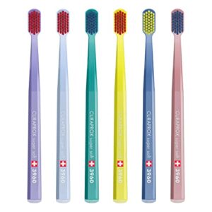 curaprox sensitive supersoft toothbrush cs 3960, 6 pack, colors may vary