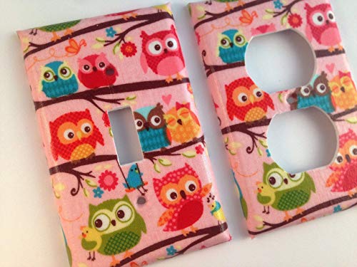 Green Owl Light Switch Cover Various Sizes Offered