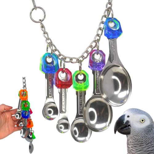 Bonka Bird Toys 1969 Spoon Delight Bird Toy African Grey Parrot, Amazon, Conure, Quaker, Caique, Eclectus, Small Cockatoos, Mini Macaws, and Similar Birds.