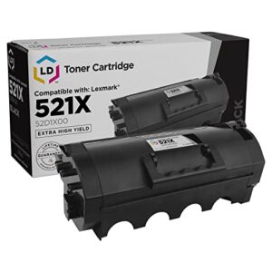 ld products compatible toner cartridge replacement for lexmark 521x extra high yield (black) compatible with lexmark ms810de, ms810dn, ms810dtn, ms810n, ms811dn, ms811dtn, ms811n, ms812de, ms812dn