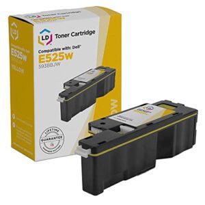 ld products compatible toner cartridge replacement for 593-bbjw 3581g dell e525w yellow toner to use with multi-function e525w e525 525w printer (yellow)