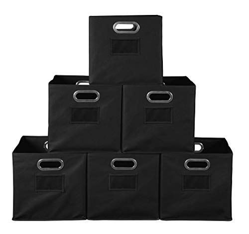 Niche Set of 6 Cubo Foldable Fabric Bins- Black