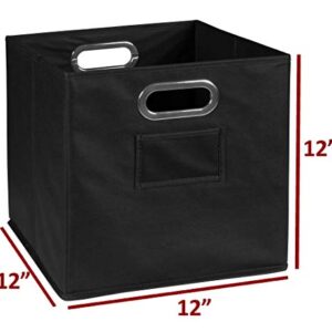 Set of 2 Cubo Foldable Fabric Bins- Black