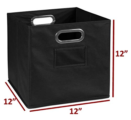 Set of 2 Cubo Foldable Fabric Bins- Black