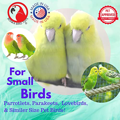 Bonka Bird Toys 1977 Sneaker Snowflake Bird Toy Durable Chew Treat Foraging Ball Parrot, Parrotlet, Quaker, Cockatiel, African Grey, and Similar pet Birds.