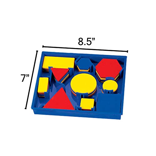 hand2mind Plastic Attribute Blocks Student Kit, Geometry Set, Preschool Learning, Manipulatives for Preschool, Montessori Math, Shapes for Toddlers, Home Schooling Materials Pre-K (Set of 60 Blocks)