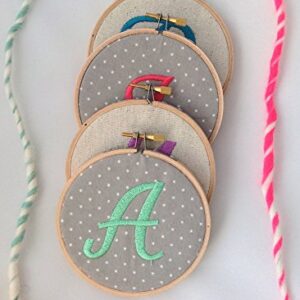 Nursery Alphabet - Embroidered Letter in Hoop